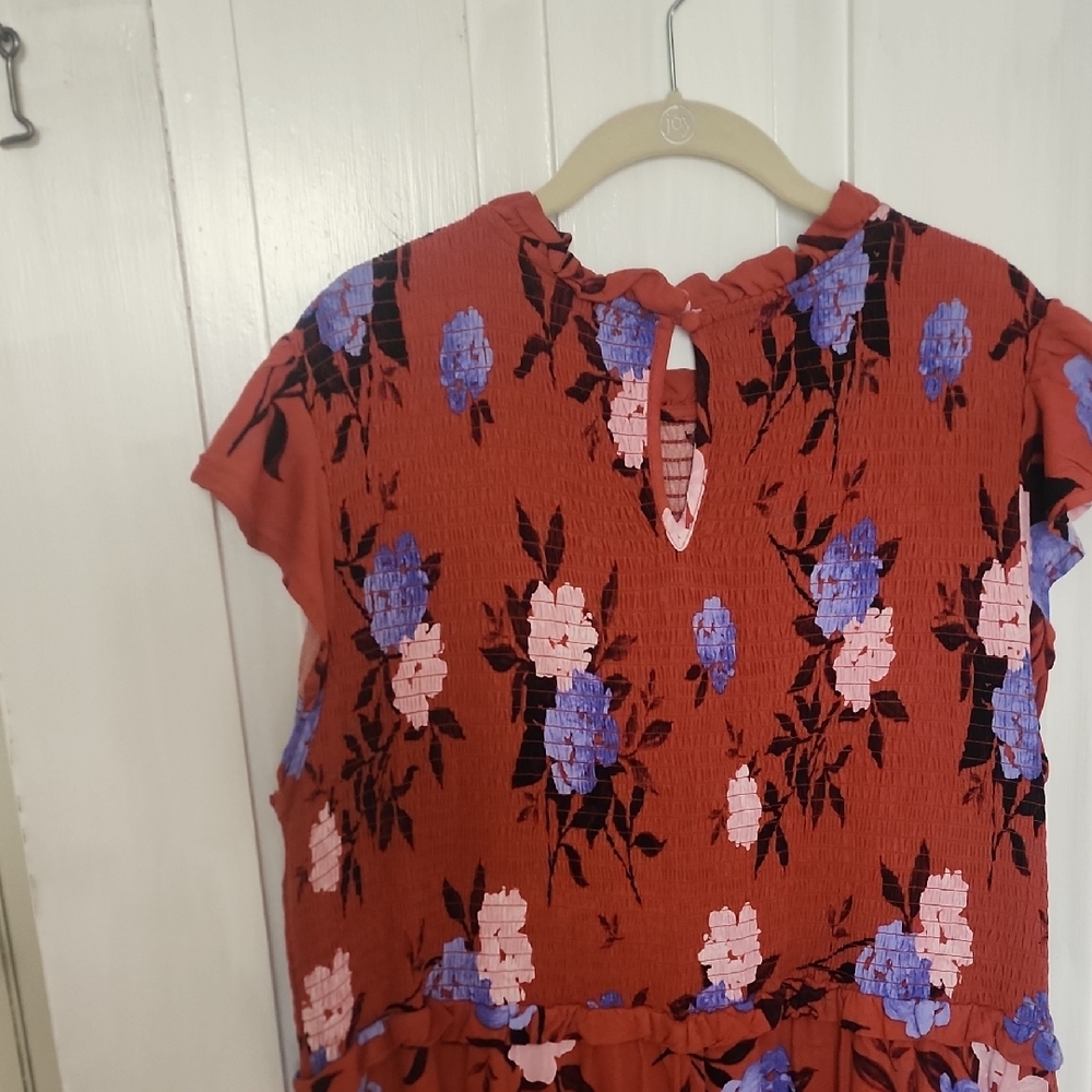 Time and Tru Rust Floral Midi Dress - Picture 6 of 6